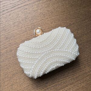 Elegant Pearl-Embellished Clutch